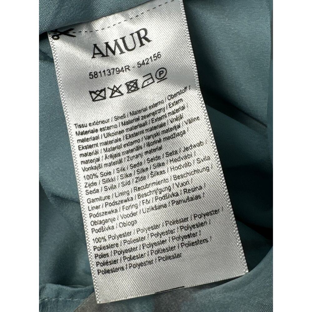 AMUR Fran Dress 100% Silk Floral Orchid Print Sleeveless Mini Slip Blue Pink 0 - Picture 8 of 12